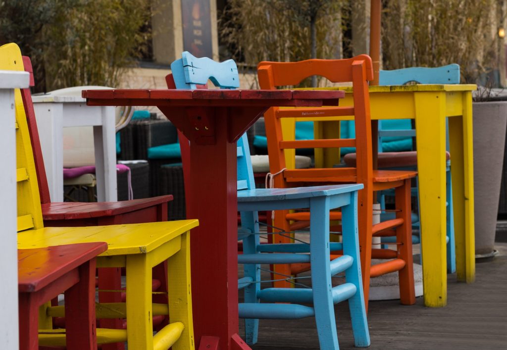 Spring break colorful chairs