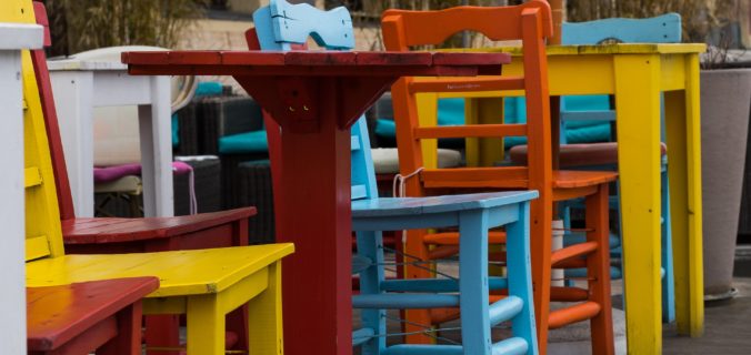 Spring break colorful chairs