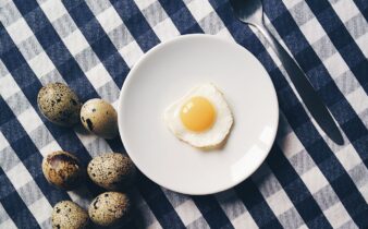 Fried quail eggs for breakfast