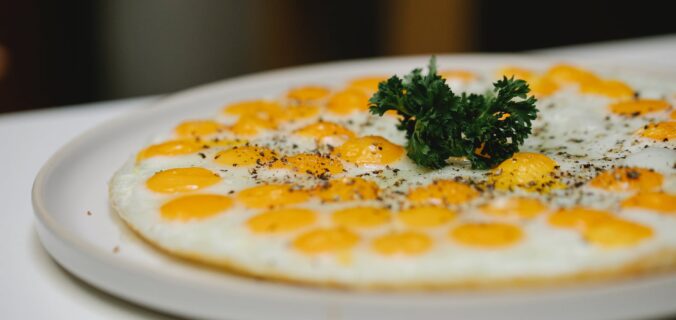 appetizing fresh fried quail eggs