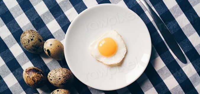 Fried quail eggs for breakfast